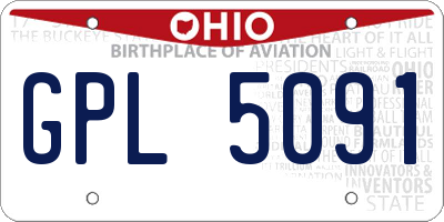 OH license plate GPL5091