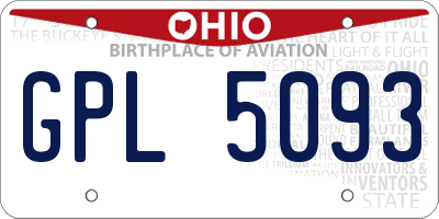 OH license plate GPL5093