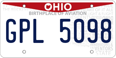 OH license plate GPL5098