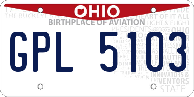 OH license plate GPL5103