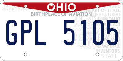OH license plate GPL5105