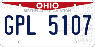 OH license plate GPL5107