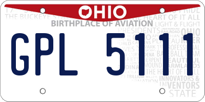 OH license plate GPL5111