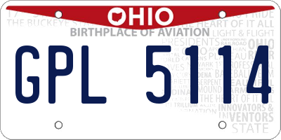 OH license plate GPL5114