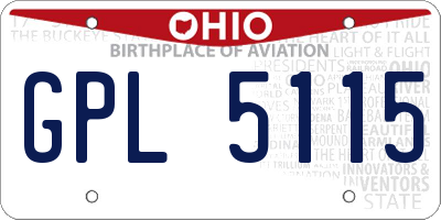 OH license plate GPL5115