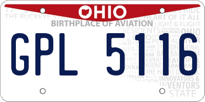 OH license plate GPL5116
