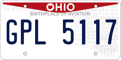 OH license plate GPL5117