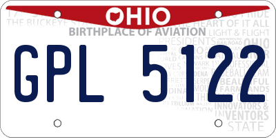 OH license plate GPL5122