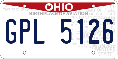 OH license plate GPL5126