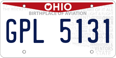 OH license plate GPL5131