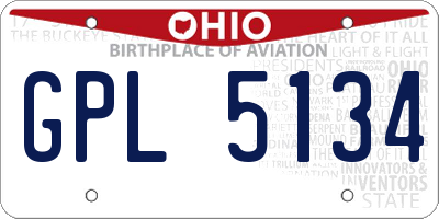 OH license plate GPL5134