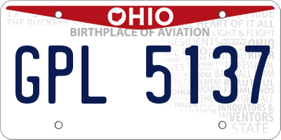 OH license plate GPL5137