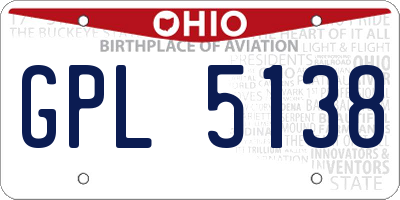 OH license plate GPL5138