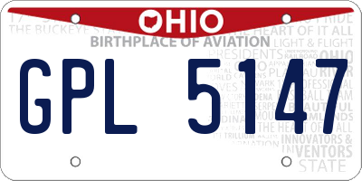 OH license plate GPL5147