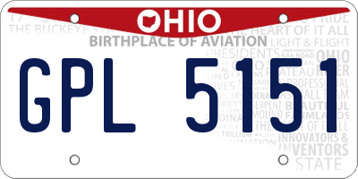 OH license plate GPL5151