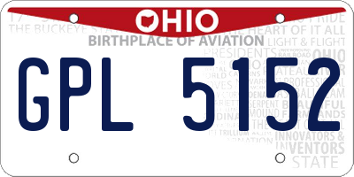 OH license plate GPL5152