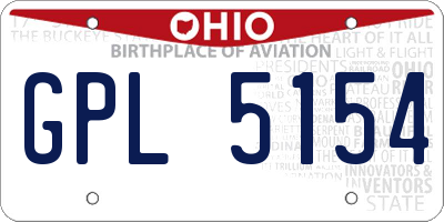 OH license plate GPL5154