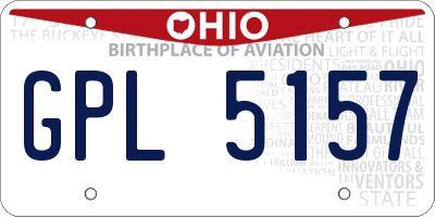 OH license plate GPL5157