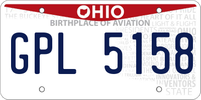 OH license plate GPL5158