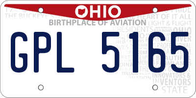OH license plate GPL5165