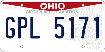 OH license plate GPL5171