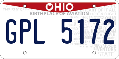 OH license plate GPL5172