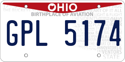 OH license plate GPL5174