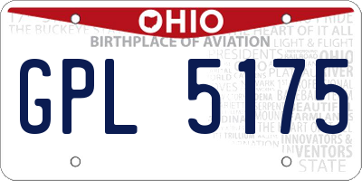 OH license plate GPL5175