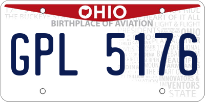 OH license plate GPL5176