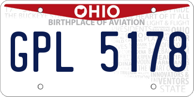 OH license plate GPL5178