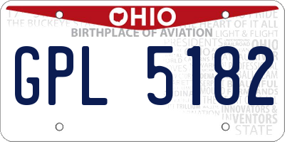 OH license plate GPL5182