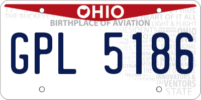 OH license plate GPL5186