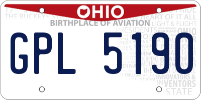 OH license plate GPL5190