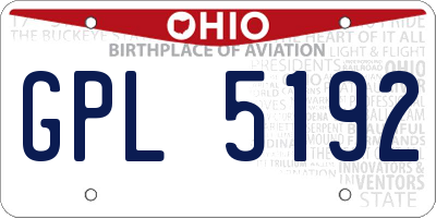 OH license plate GPL5192
