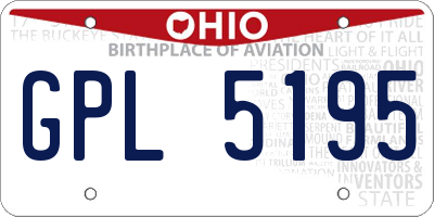 OH license plate GPL5195