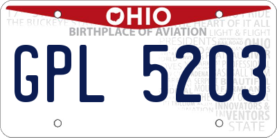 OH license plate GPL5203