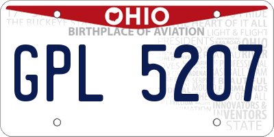 OH license plate GPL5207