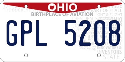 OH license plate GPL5208