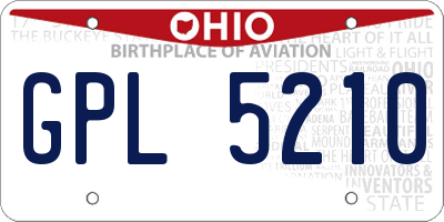 OH license plate GPL5210