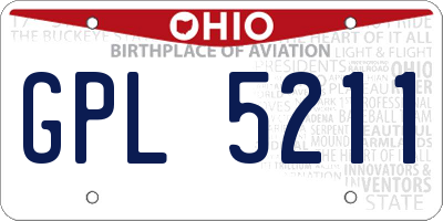 OH license plate GPL5211
