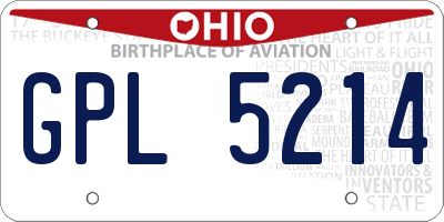 OH license plate GPL5214