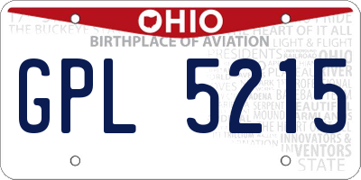 OH license plate GPL5215