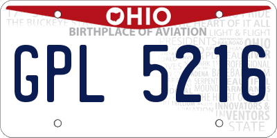 OH license plate GPL5216