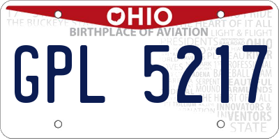 OH license plate GPL5217