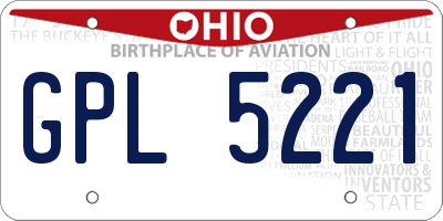 OH license plate GPL5221
