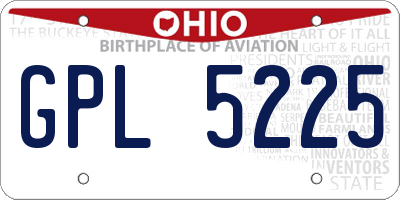 OH license plate GPL5225