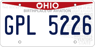 OH license plate GPL5226