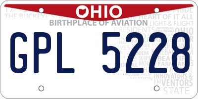 OH license plate GPL5228