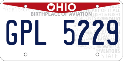 OH license plate GPL5229