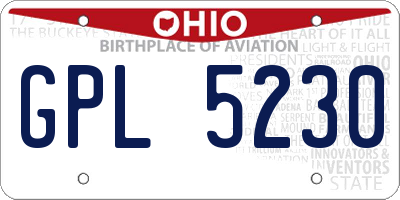 OH license plate GPL5230
